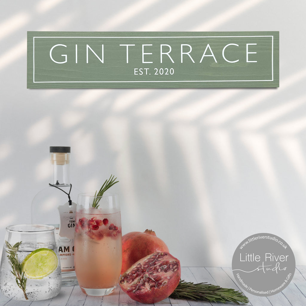 NEW Gin Terrace Wooden Sign