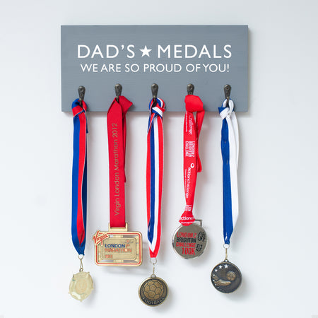 Dad's Medal holder handcrafted solid wooden display