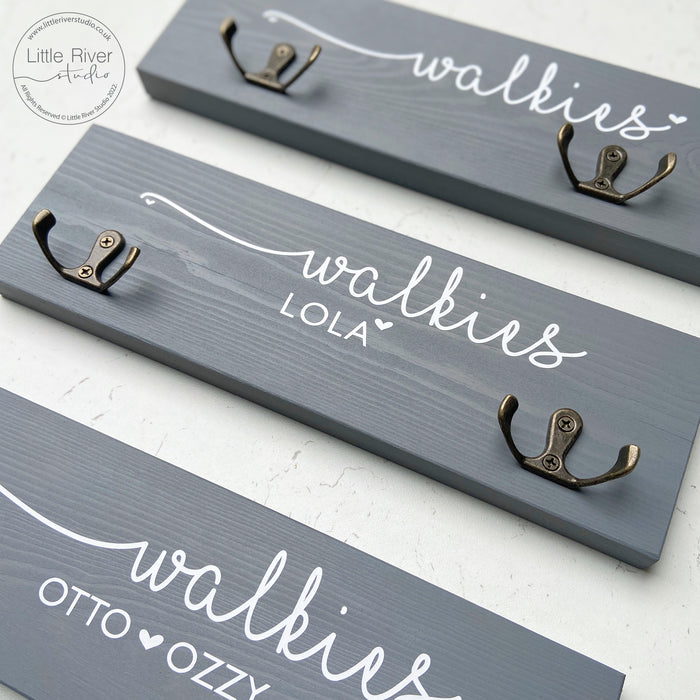 Grey Personalised Dog Lead Holder