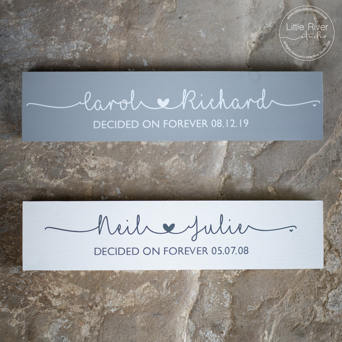 Personalised Wedding and Anniversary Wooden Sign